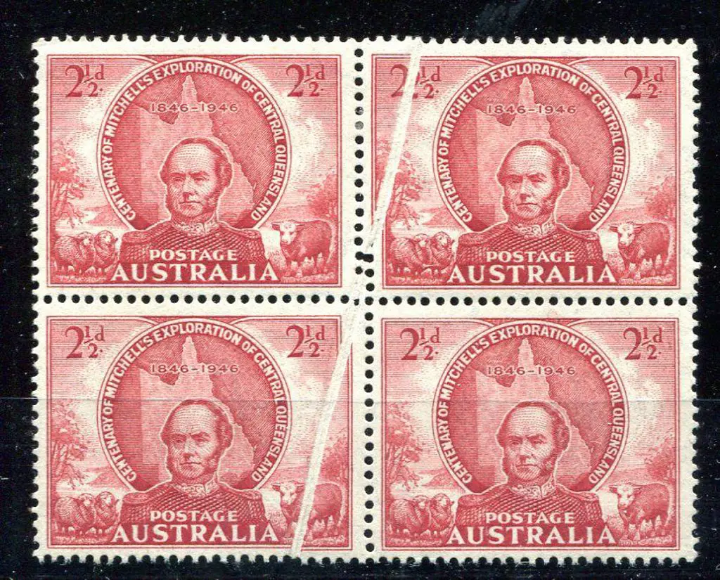 1946 2½d Mitchell block of 4 showing a void ... Image 1++
