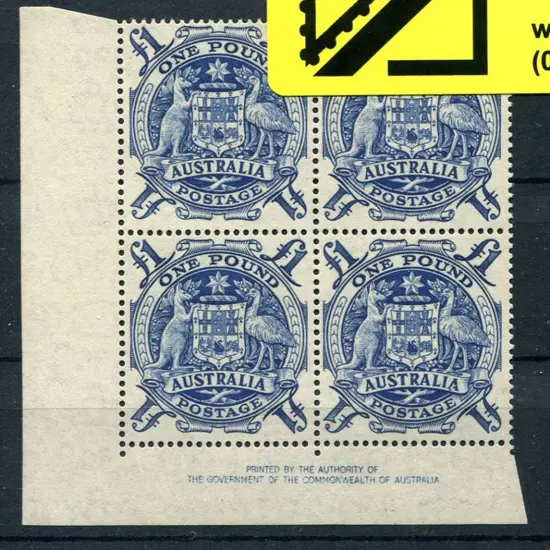 1949/50 £1 Arms in corner Authority imprint block ...