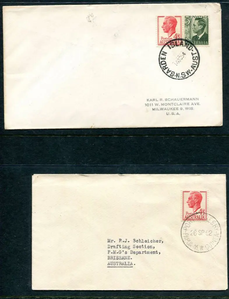 1954 (14th Oct) 3d & 4½d KGVI defins tied by clear ... Image 1++