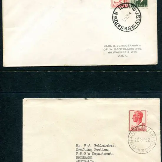 1954 (14th Oct) 3d & 4½d KGVI defins tied by clear ...