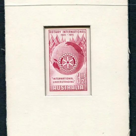 1955 3½d Rotary red die proof on white wove paper ...
