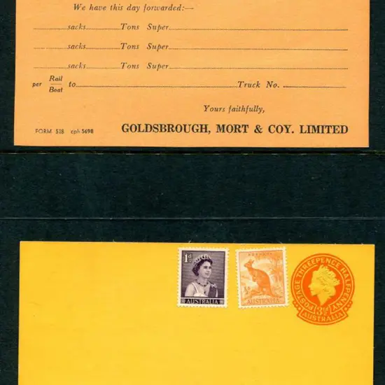 1956 3½d orange PTPO Postcard uprated by ½d ...