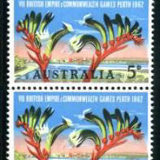 1962 5d Commonwealth Games vertical strip of 8 ...