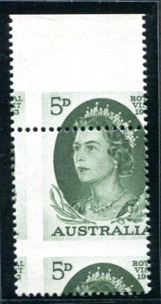 1963 5d Royal Visit top marginal example with ... Image 1++