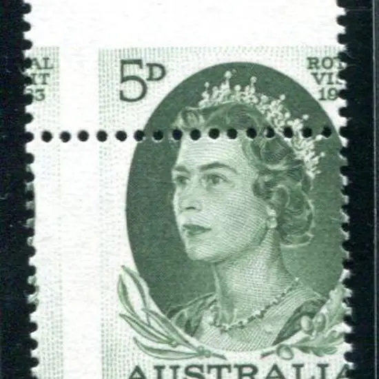 1963 5d Royal Visit top marginal example with ...