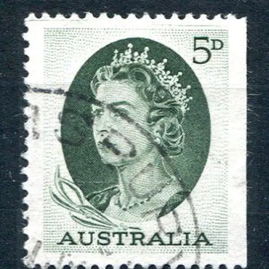 1963/65 5d green QEII booklet stamp showing rare ...