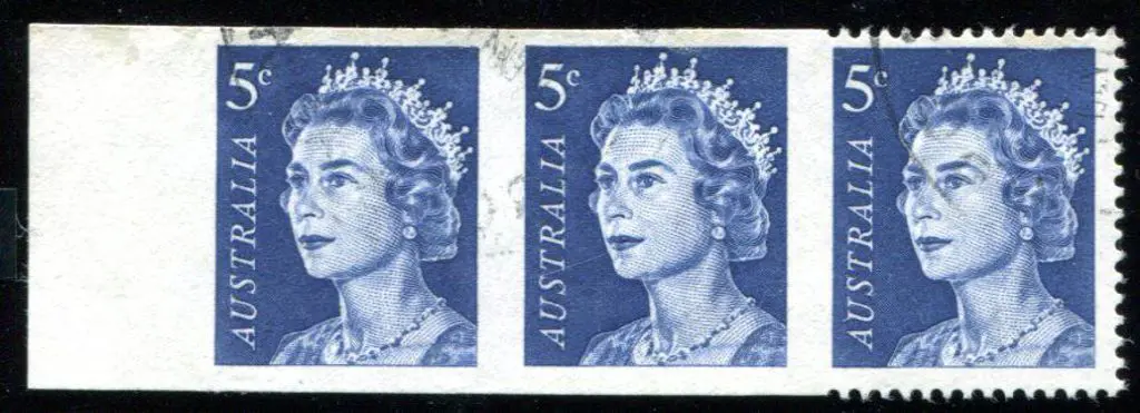 1966 5c deep blue QEII in imperforate horiz strip ... Image 1++