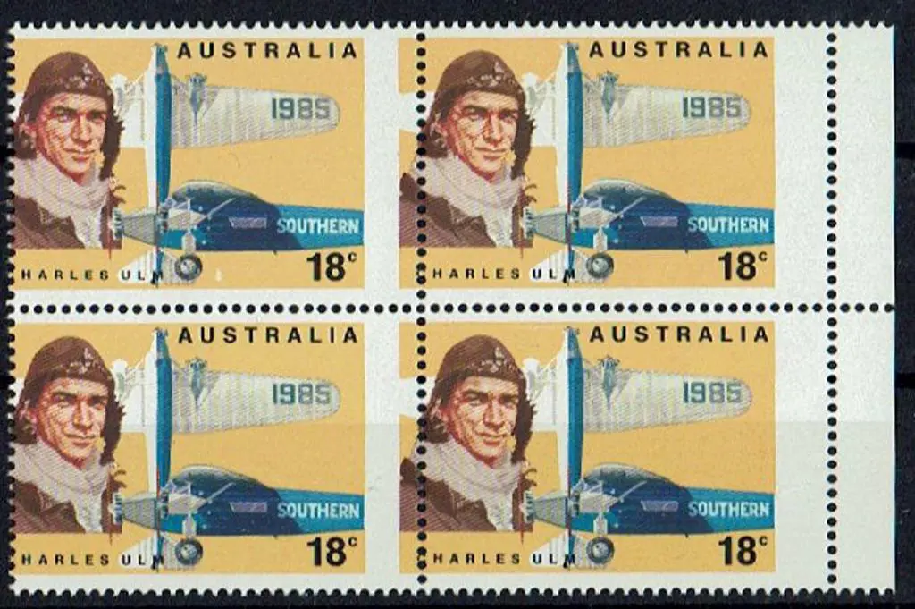 1978 18c Ulm in marginal block of 4 with massively ... Image 1++