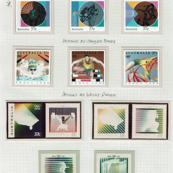 1988 Olympics issue. Photographic Proofs largely ...