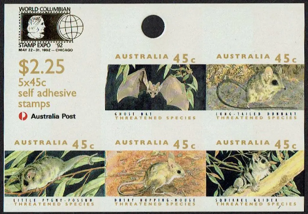 1992 $2.25 Threatened Species S/A hanging sheetlet ... Image 1++