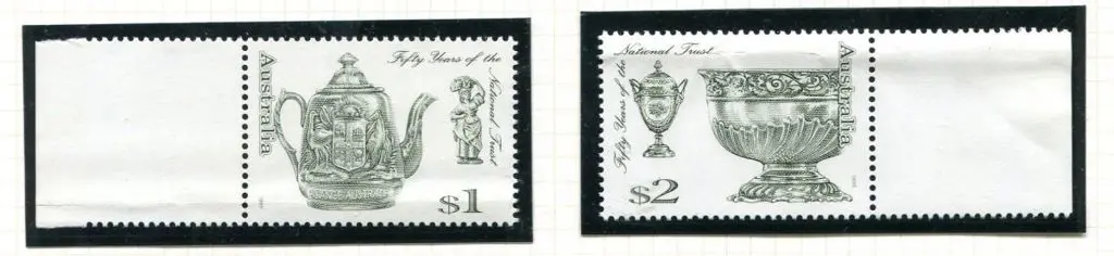 1995 $1 & $2 National Trust perforated plate ... Image 1++