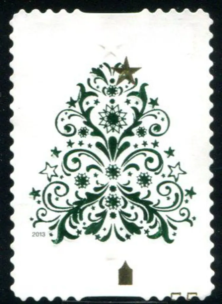 2013 55c Christmas S/A with massive shift of gold ... Image 1++