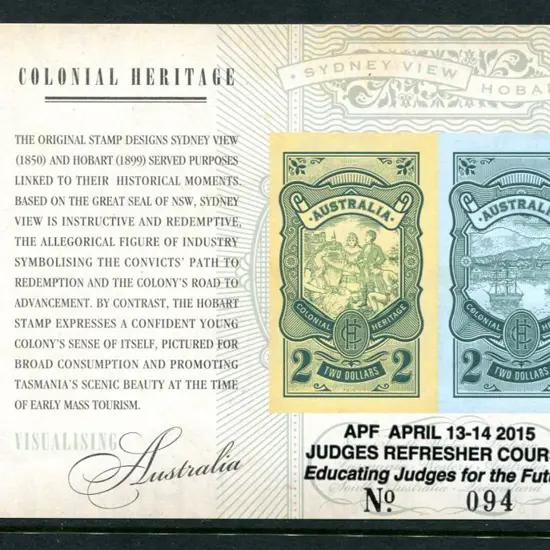 2015 $4 Colonial Heritage imperf M/S ovptd "APF ...