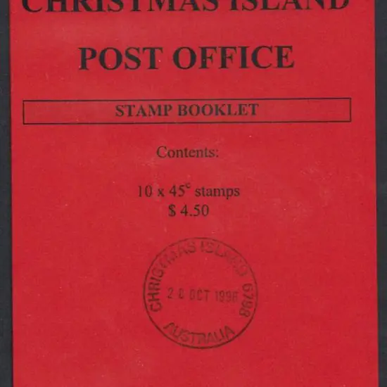 1996 $4.50 booklet with Christmas Island 6798 ...