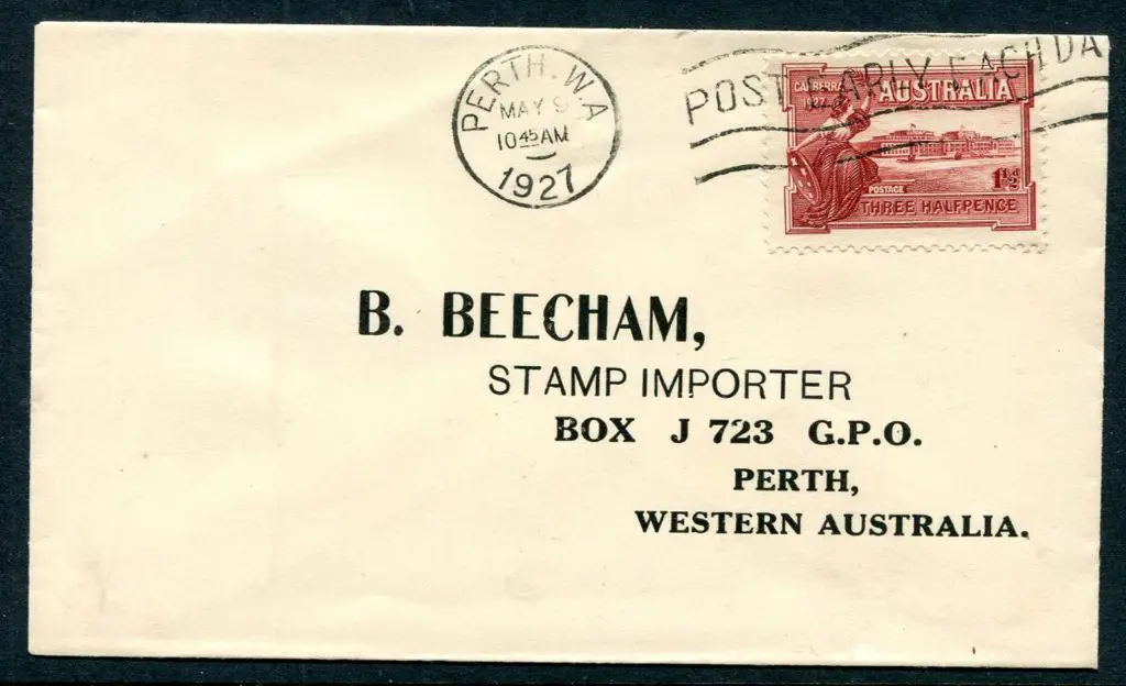 1927 (9th May) 1½d Parliament House example on ... Image 1++