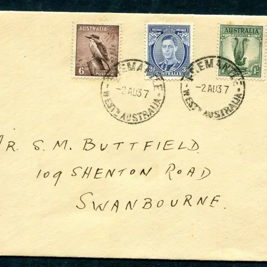1937 (2nd Aug) 3d KGVI Die I, 6d kookaburra & 1/- ...