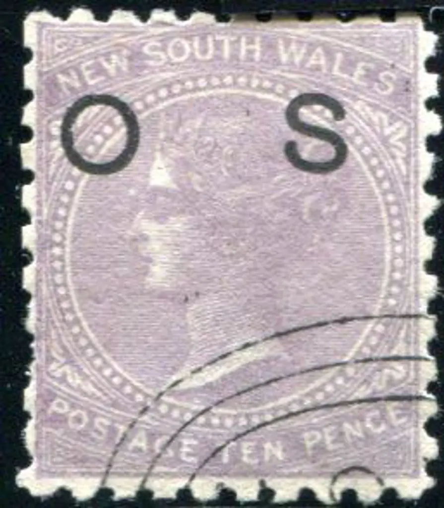 1880 10d lilac QV, perf 10, ovptd "OS". CTO. ... Image 1++
