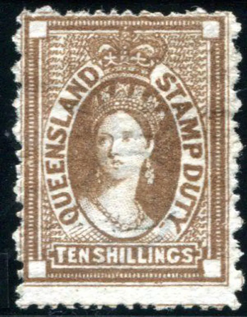 1871/72 10/- brown postal fiscal unused without ... Image 1++