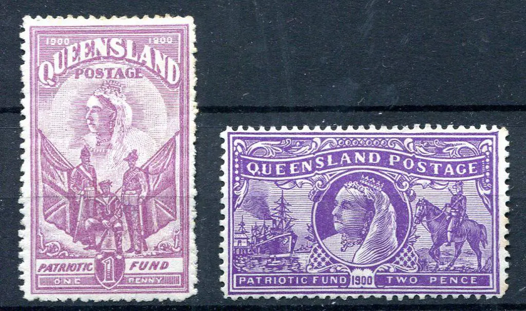 1900 1d (6d) claret & 2d (1/-) violet Anglo-Boer ... Image 1++