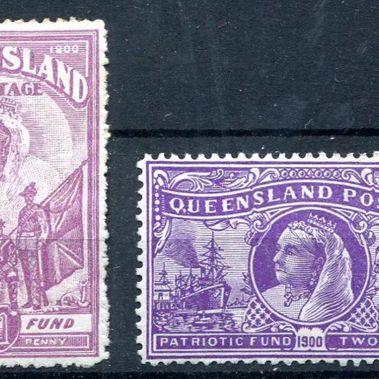 1900 1d (6d) claret & 2d (1/-) violet Anglo-Boer ...