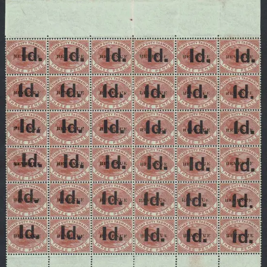 1900 3d Platypus, perf 14, DLR printing ovptd ...