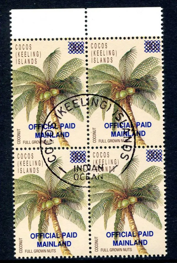 1991 (43c) on 90c Coconut Official overprinted ... Image 1++