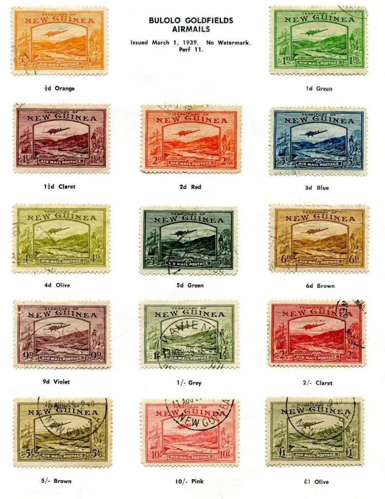 1939 Bulolo Airs set of 14 to £1. Fine used. SG ... Image 1++