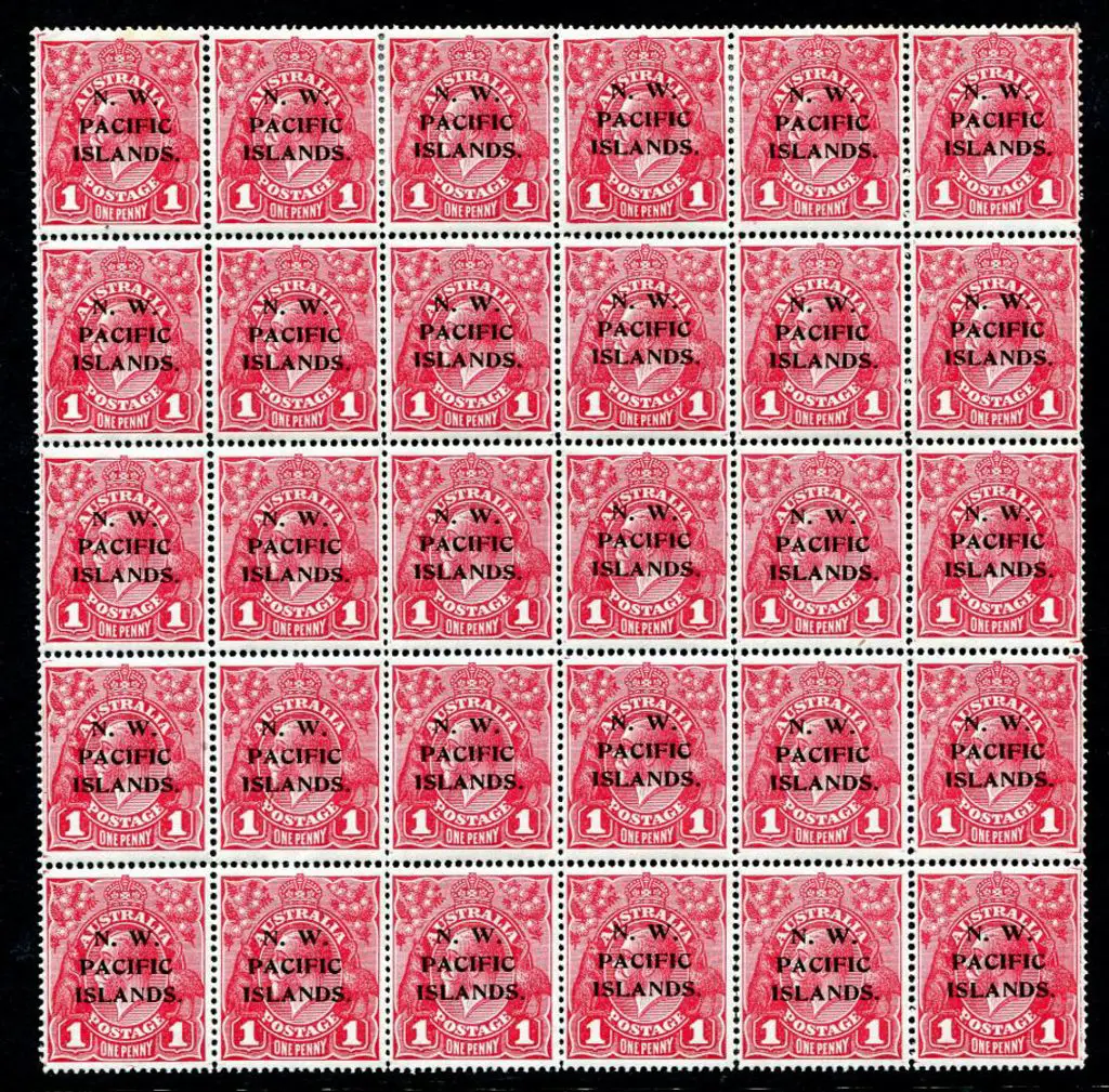 1918/22 1d carmine-red KGV plate 2, pane 4 for ... Image 1++