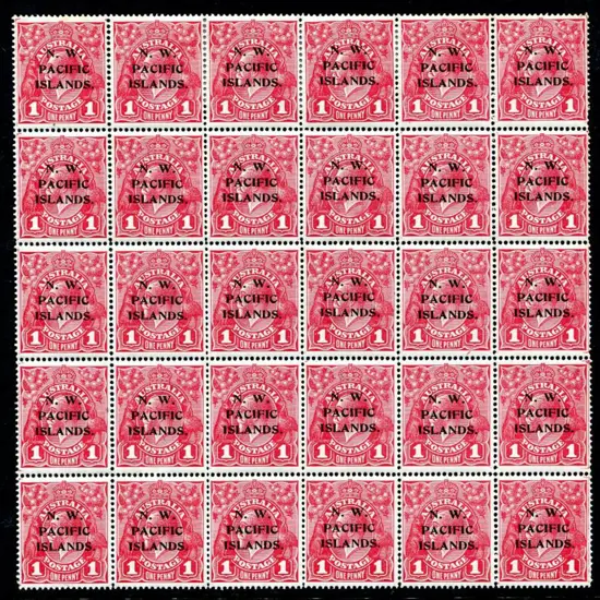 1918/22 1d carmine-red KGV plate 2, pane 4 for ...