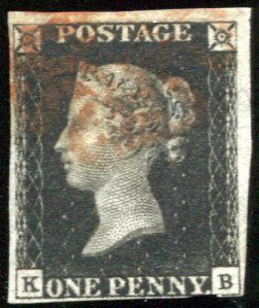 1840 1d intense black with indistinct red Maltese ... Image 1++