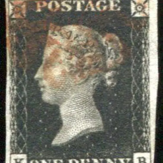 1840 1d intense black with indistinct red Maltese ...