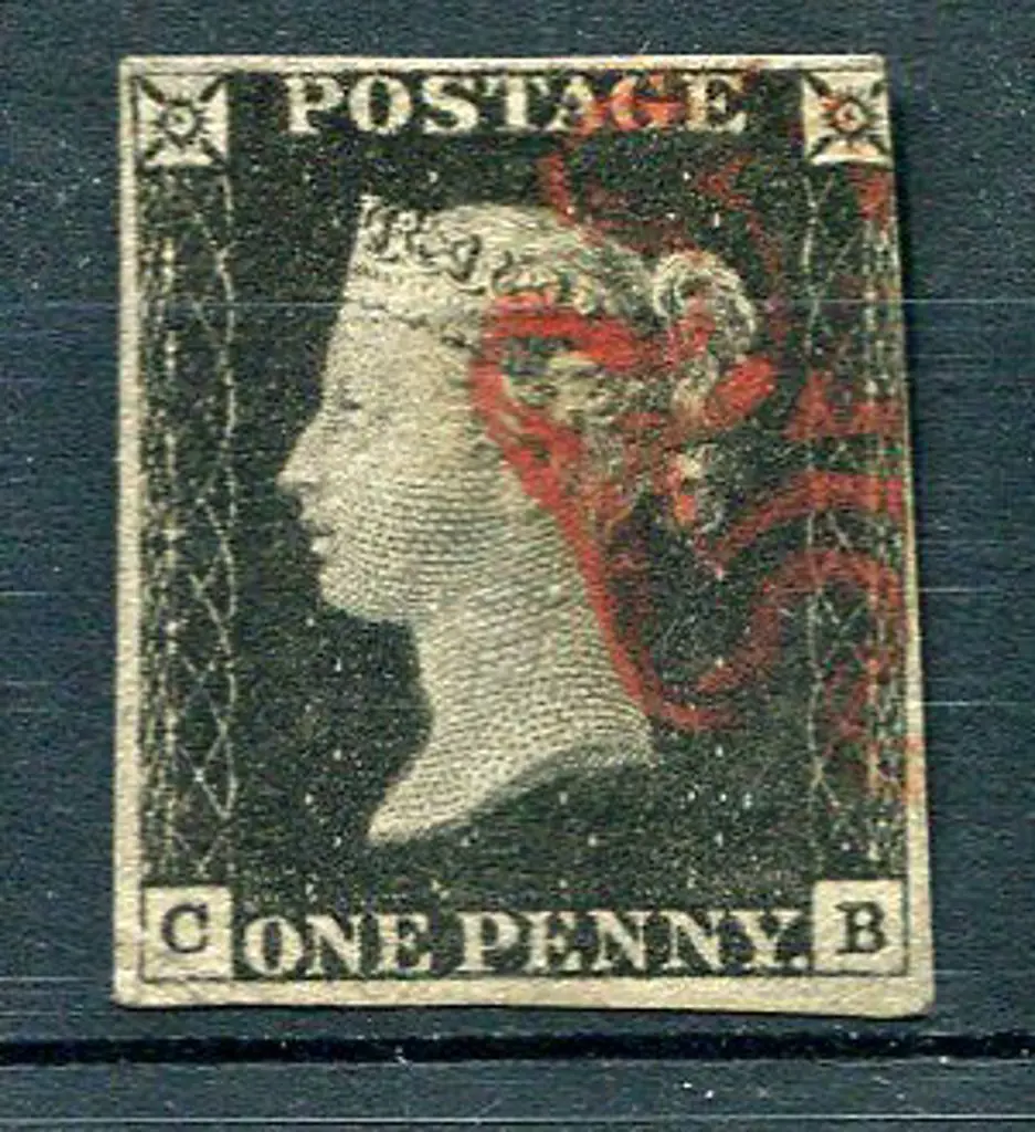 1840 1d black with neat part red Maltese Cross. 3½ ... Image 1++