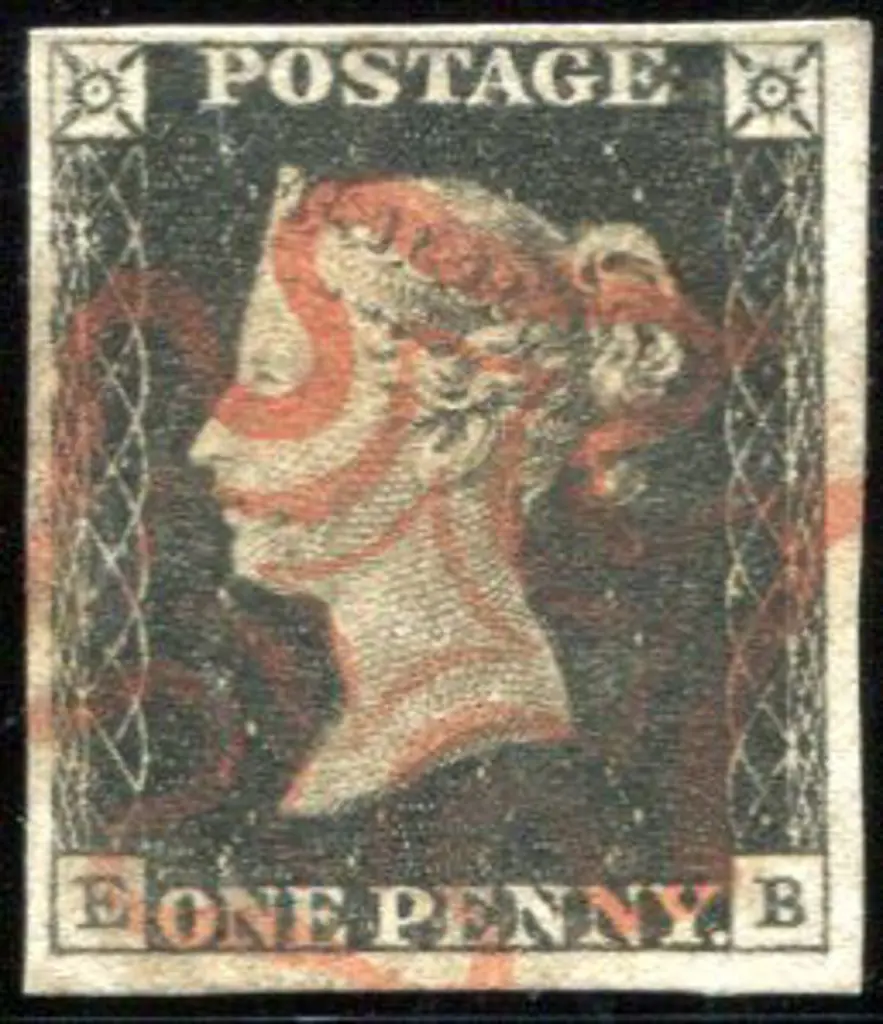1840 1d black, plate 5 with "E partly doubled in ... Image 1++
