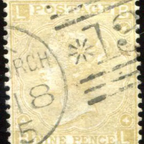1867 9d pale straw, plate 4 fine used with neat & ...