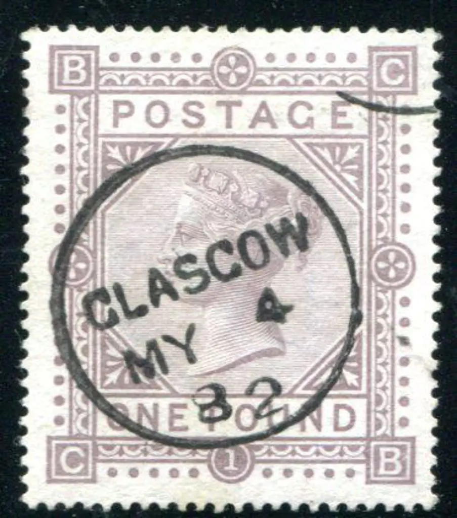 1878 £1 brown-lilac QV, Plate 1, Maltese Cross ... Image 1++