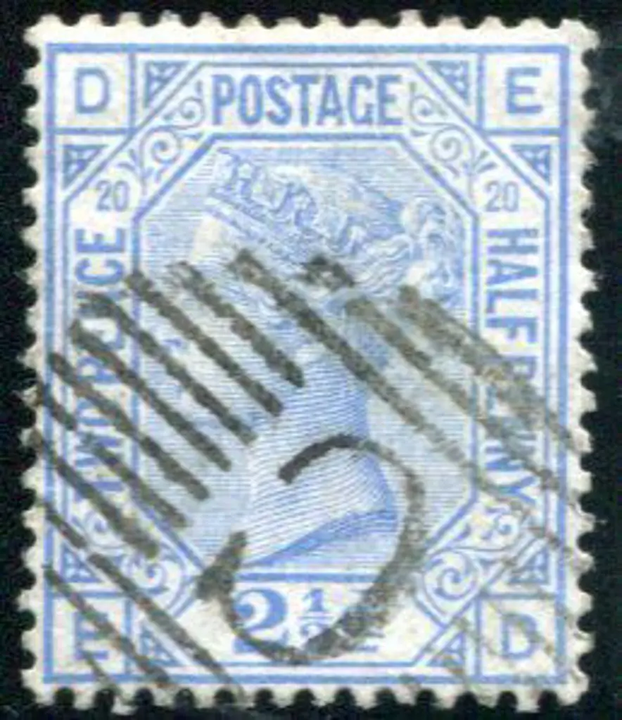 1880 2½d blue QV plate 20. Fine used with neat "C" ... Image 1++