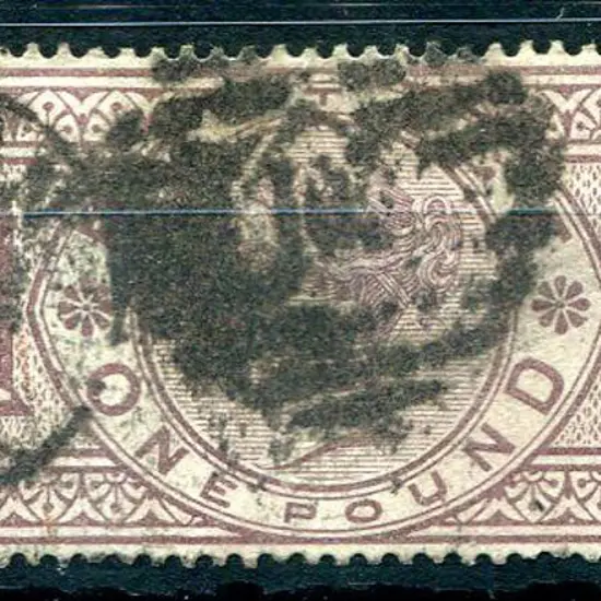 1884 £1 brown lilac, three Imperial Crowns wmk ...