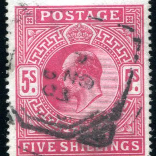 1902/10 5/- bright carmine KEVII fine used by ...