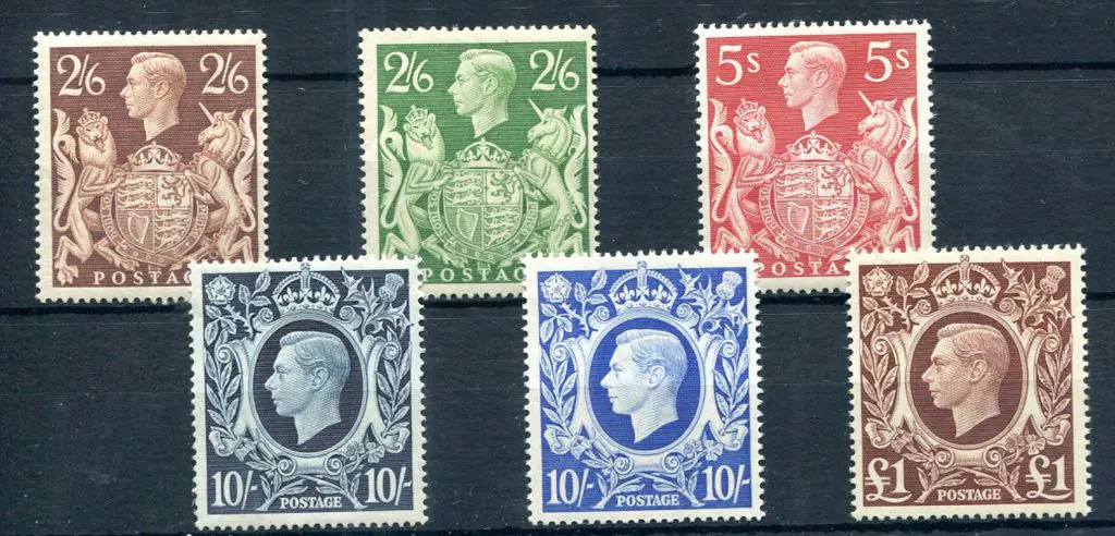 1939/48 KGVI high vals set of 6 to £1. Fine ... Image 1++