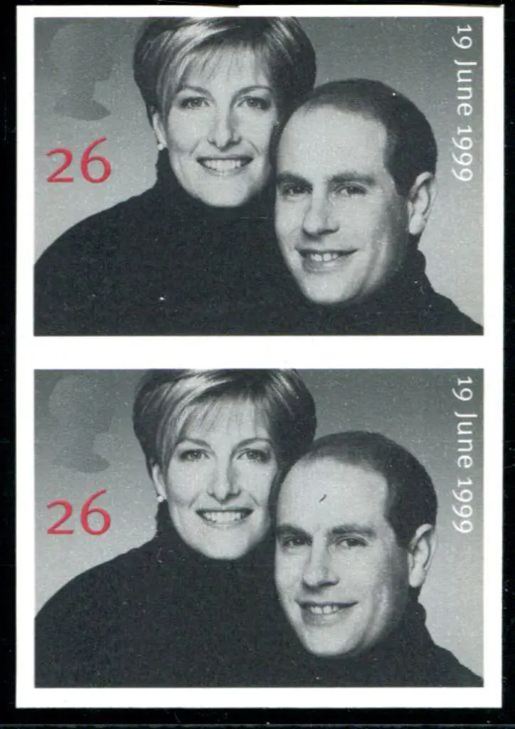 1999 26p Royal Wedding vertical imperforate pair. ... Image 1++