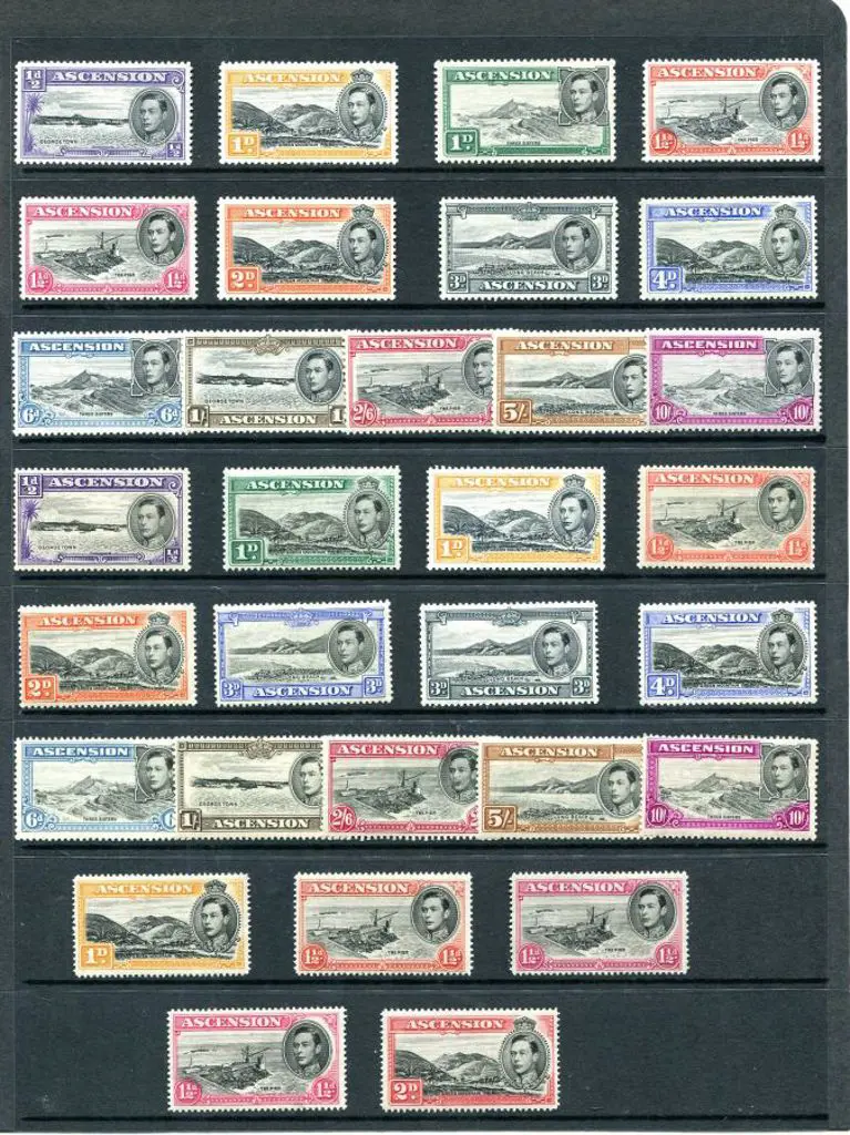 Ascension 1938/53 ½d to 10/- KGVI pictorials perf. ... Image 1++