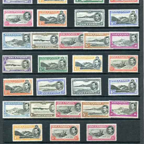 Ascension 1938/53 ½d to 10/- KGVI pictorials perf. ...