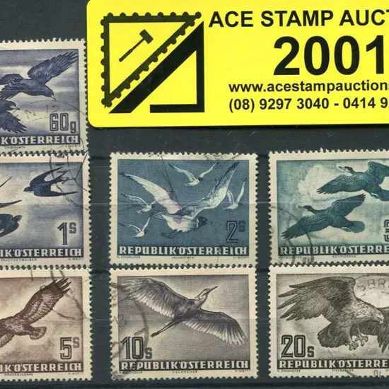 Austria 1950/53 Birds Airmails complete fine used ...