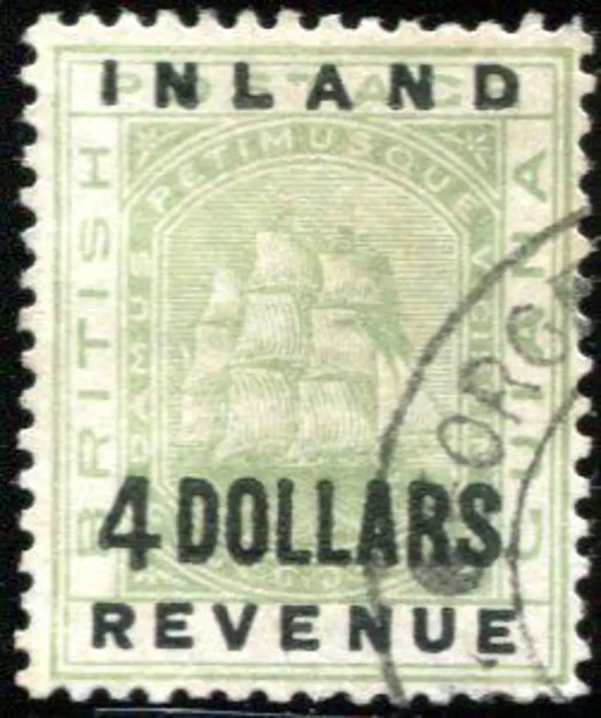 British Guiana 1888/89 $4 green with "Inland ... Image 1++