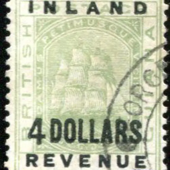 British Guiana 1888/89 $4 green with "Inland ...