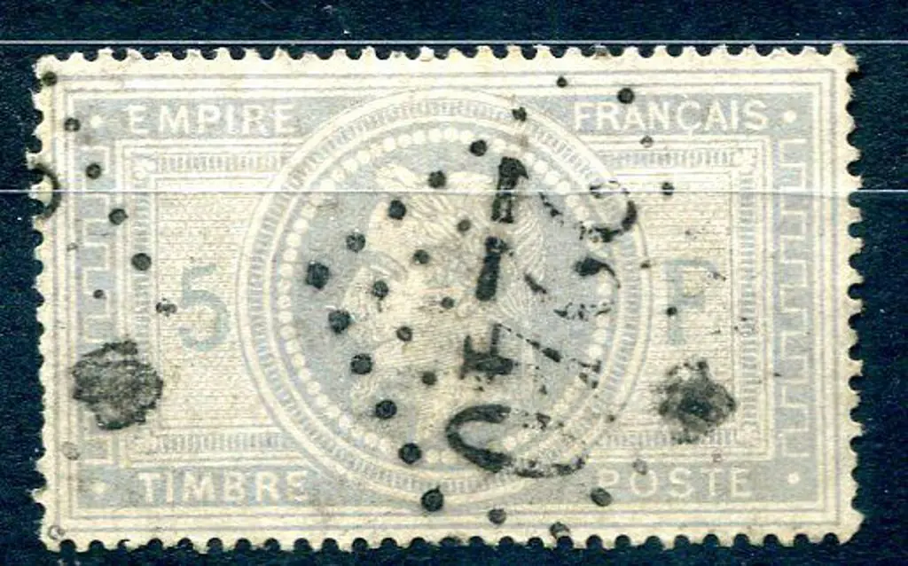 France 1869 5f Napoleon. Used with "2240" numeral ... Image 1++