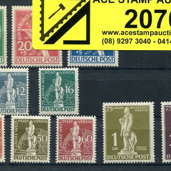 Germany-Berlin 1949 Charity set of 3 with 20pf + ...