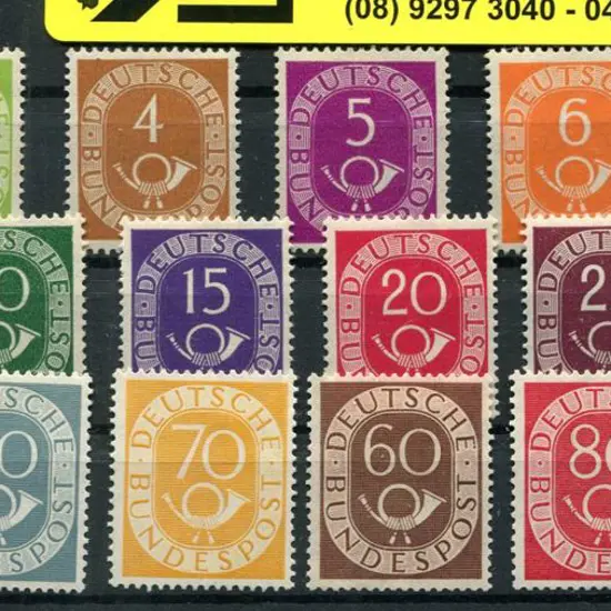 Germany-Berlin 1951 Posthorns set of 16. Fine MLH. ...