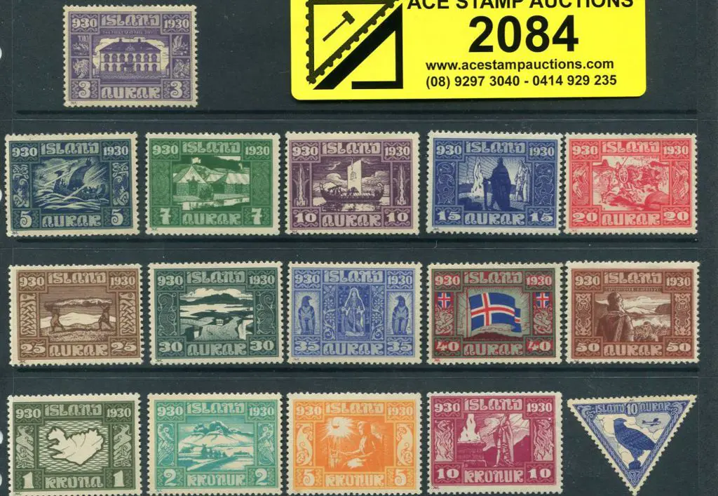 Iceland 1930 Millenary set of 16. Fresh MLH with ... Image 1++