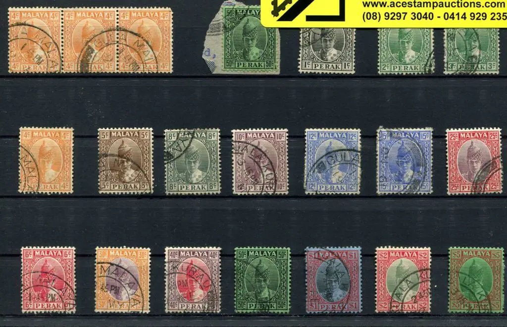 Malaya-Perak 1938-1941 defins fine used set with a ... Image 1++